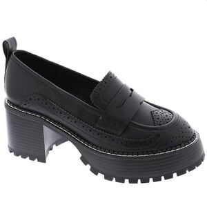 NEW! Mia Deena Womens Black Chunky Heel Loafers - Size 9.5 🫧